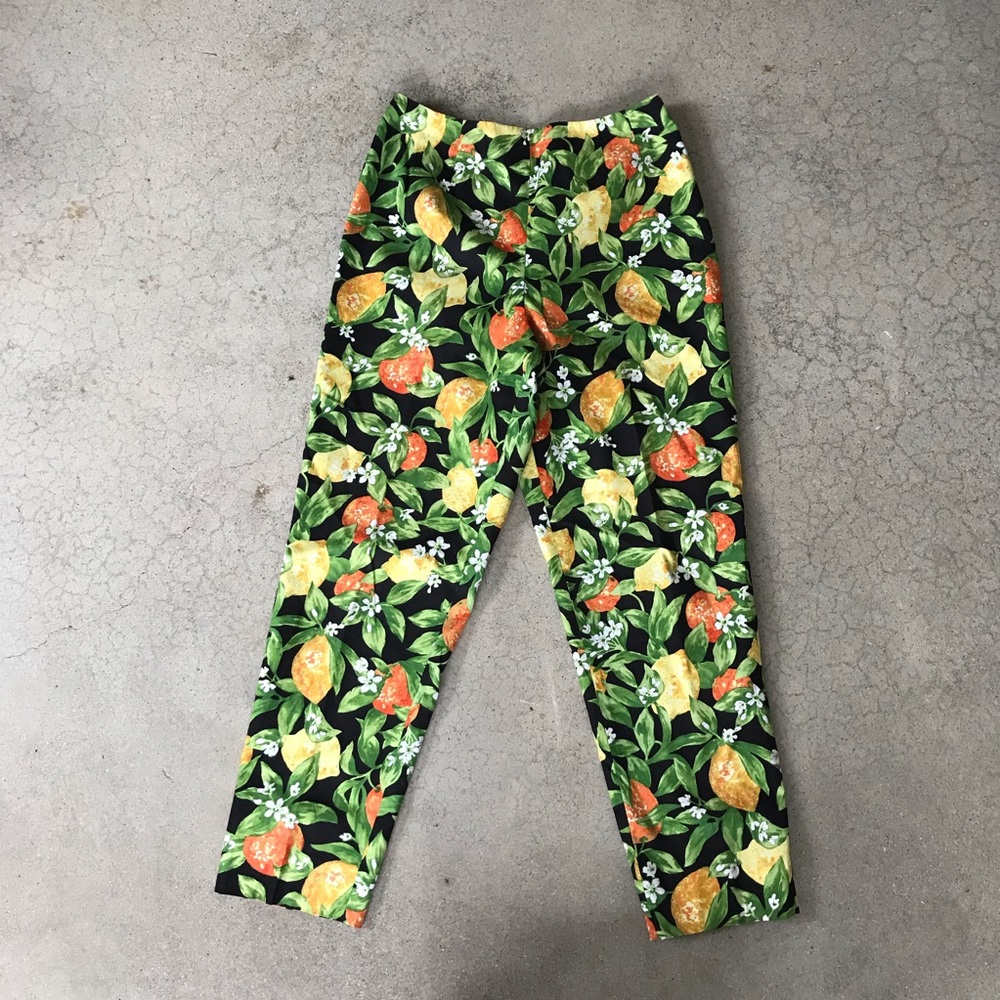 Vintage Talbots Fruit Pattern High Waist Pants Sz8